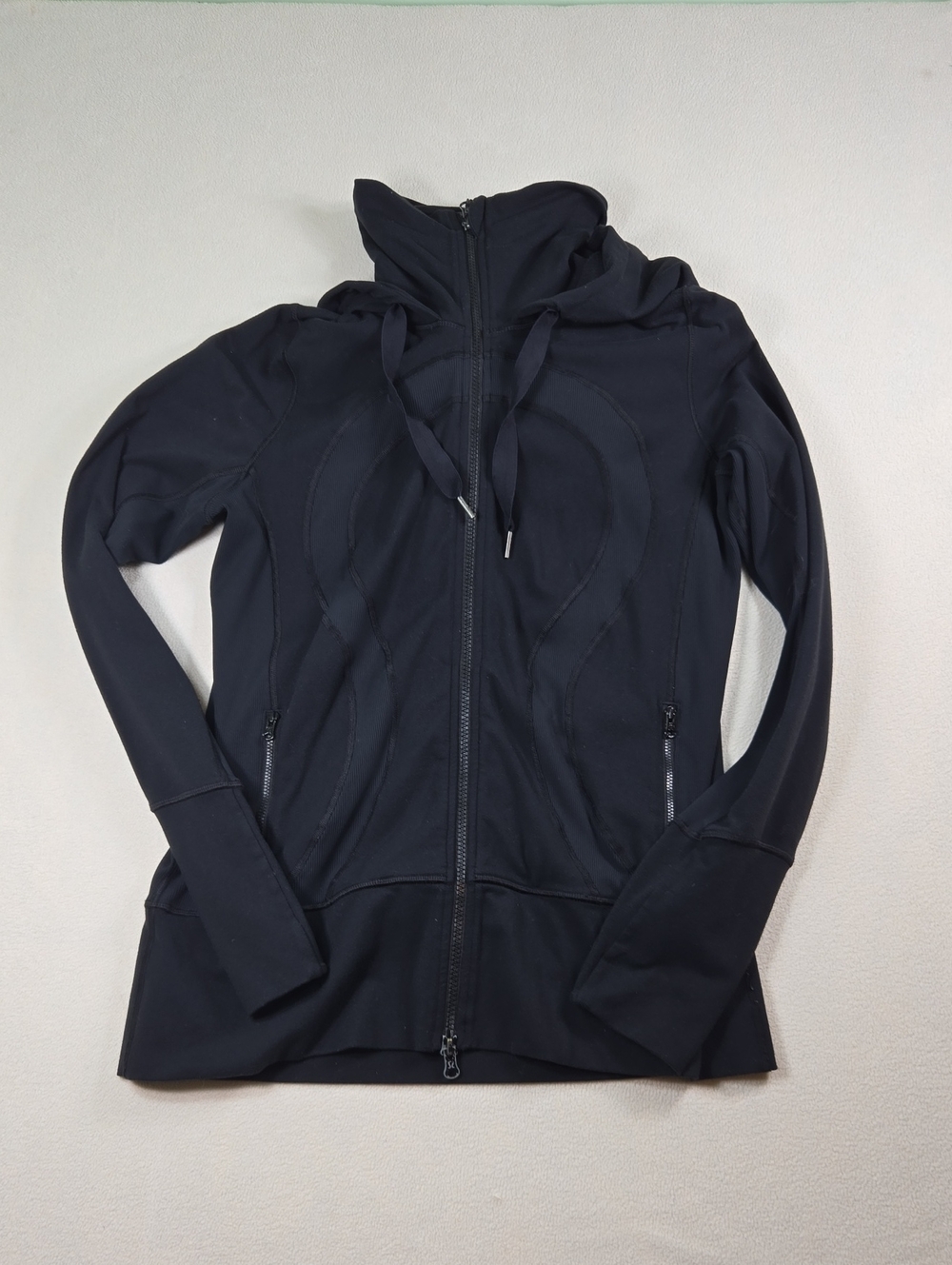Lu Lu Lemon Black Women's Zip-Up Hoodie Jacket - Lightweight Active Layer